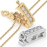 Infinity Clips Necklace Shortener 2pc Small Set for Thin Chains 18k Gold and Silver Plated Brass Necklace Shortener Clasp to Shorten and Layer Rope Snake Box Chains