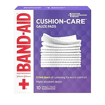 Amazon Com Band Aid Brand Cushion Care Non Stick Gauze Pads Individually Wrapped Small 2 In X 2 In 10 Ct Prime Pantry