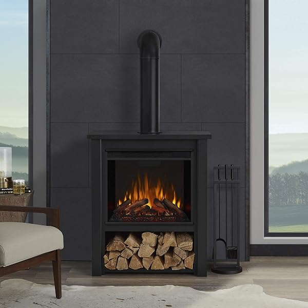 Amazon.com: Real Flame Black Hollis Electric Fireplace : Home u0026 Kitchen