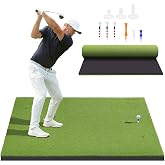 Golf Mat, 5x4ft/6x4ft Large Golf Hitting Mats for Practice Outdoor Indoor, 26mm Thick, High-Elasticity Artificial Turf Mat for Garage Simulator Chipping Driving Swinging Training, Gifts for Him Men