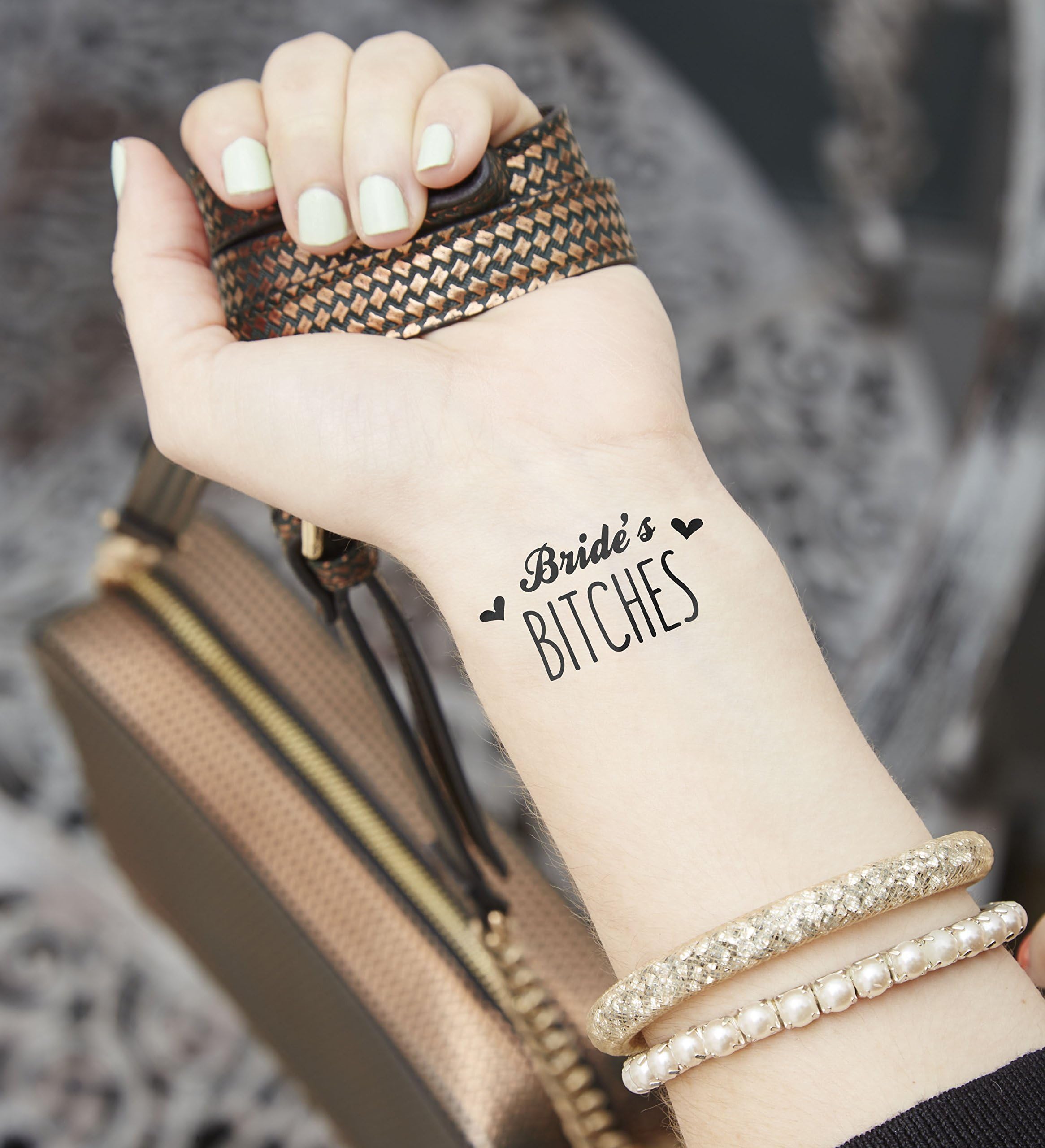 Bride's Bitches Funny Wedding Temporary Tattoo