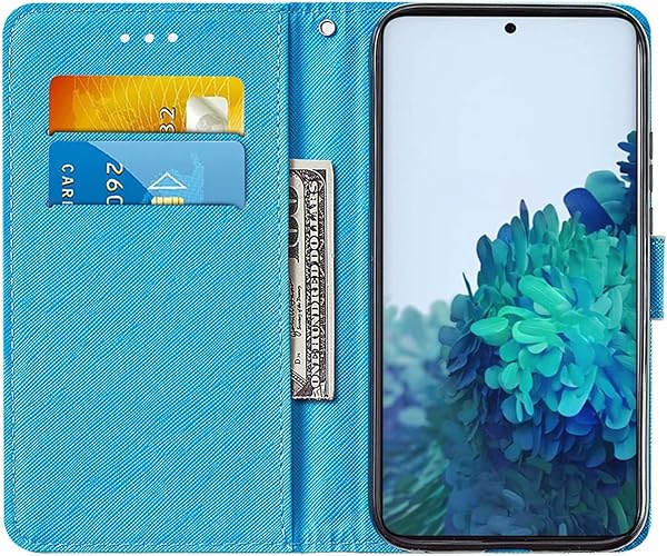 TTNAO Compatible with Samsung Galaxy S21 5G CaseFlip Leather Wallet pattern Shockproof Soft Card Slot PU Stand Function Bumper Cover1Screen Protector CrossBig eyed Monster