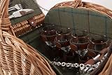 Red Hamper Green Tweed Picnic Basket for 4 - Complete Set view 4