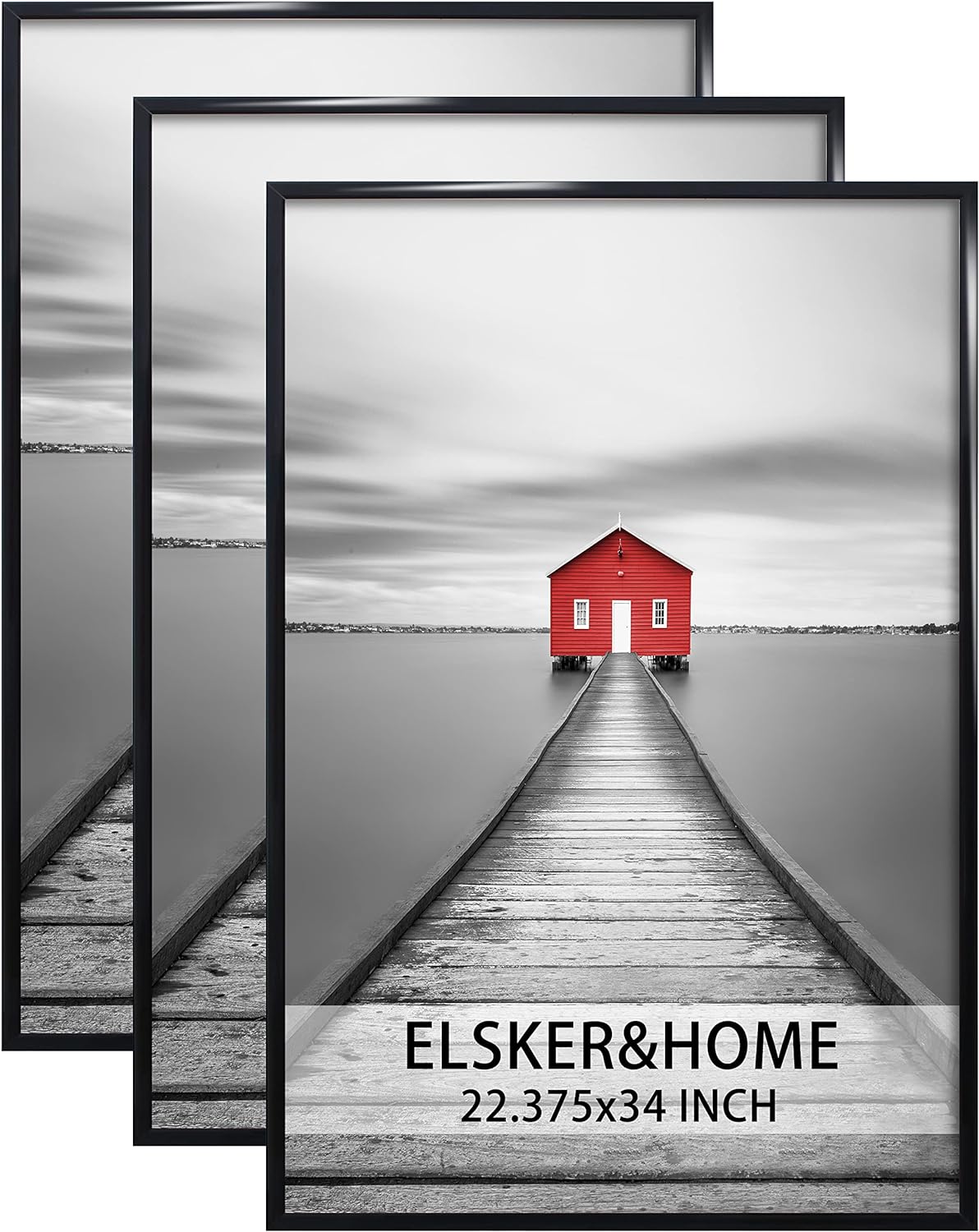 Photo Albums, Frames & Accessories - ELSKER&HOME 22.375 x 34 Poster Frame 3 Pack, Black Picture Frame for Horizontal or Vertical Wall Mounting, Durable and Scratch-proof