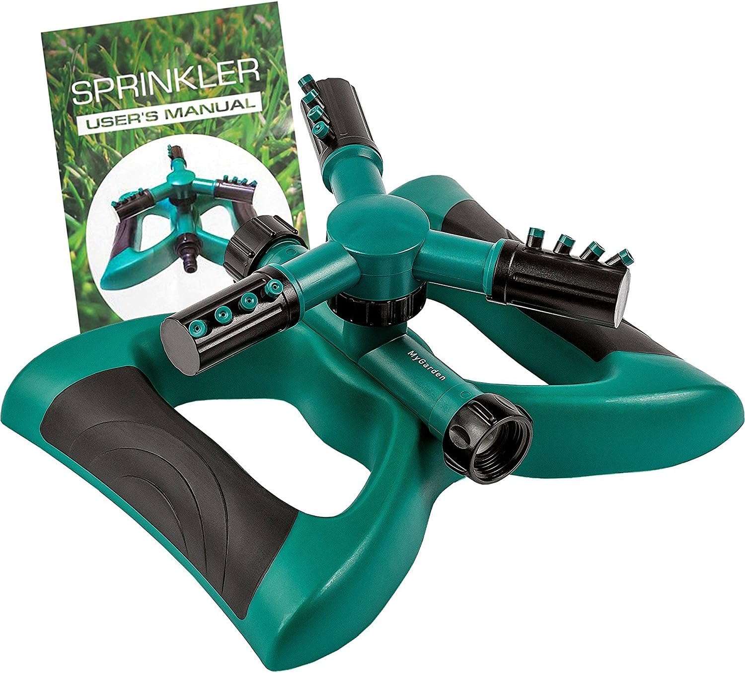 MyGarden Sprinkler, Water Sprinkler Solid Weighted Base, Lawn Garden Sprinkler Head - Outdoor Automatic Sprinklers for Lawn Irrigation System - Three Arm High Impact Sprinkler System : Garden & Outdoor