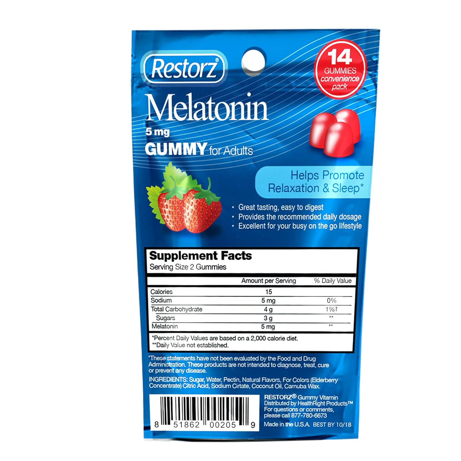 Amazon.com: Restful Sleep Gummies with Melatonin 5mg by Restorz | Natural 5mg Melatonin Gummies Supplement to Combat Insomnia | Sleep Aid for Relaxation and ...