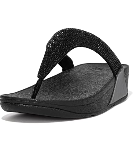 Amazon.com | FitFlop Women's Twiss Crystal Toe-Post Sandal, Black