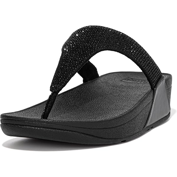 Amazon.com | FitFlop Lulu Crinkled-Shimmer Toe-Post Sandals, Color