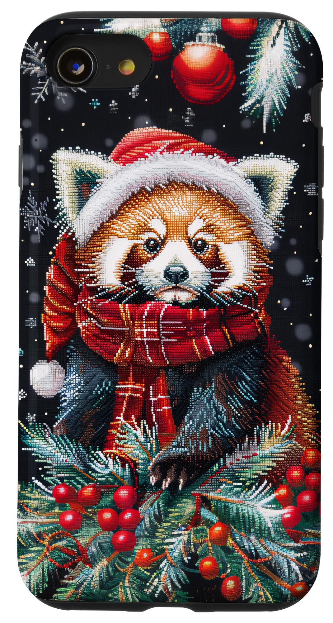 iPhone SE (2020) / 7 / 8 Funny Red Panda Christmas Tree Snow Merry Xmas Mom Dad Kids Case