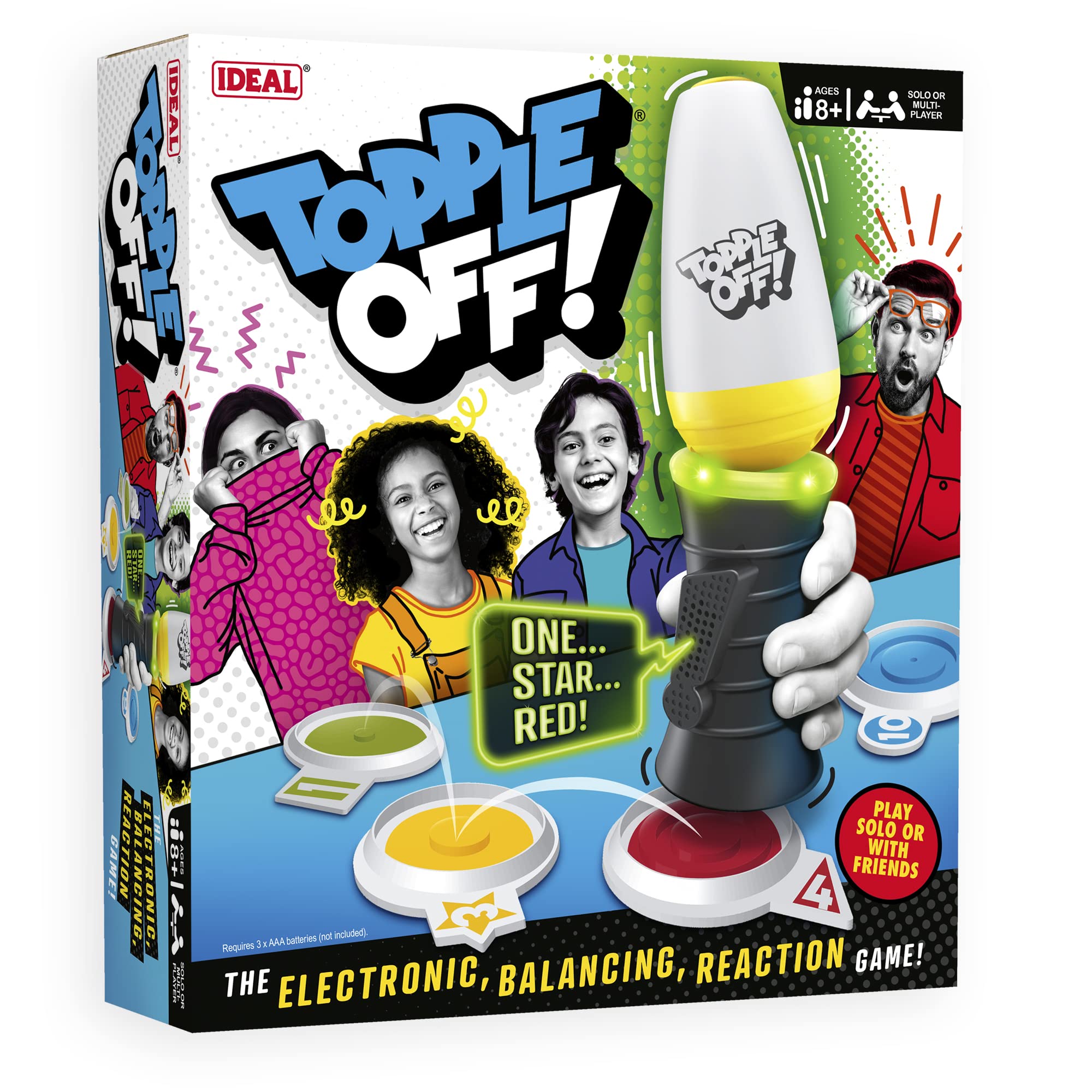 Ideal | Topple Off: The electronic, balancing, reaction game! | Family Games | For 1+ Players | Ages 8+