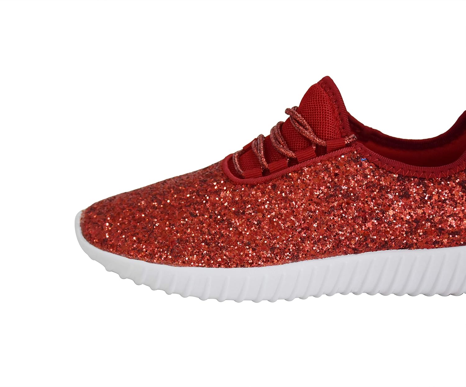 red glitter tennis shoes womens