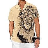 LuckLemocor Hawaiian Shirts for Men Button Down Tropical Summer Beach Shirt