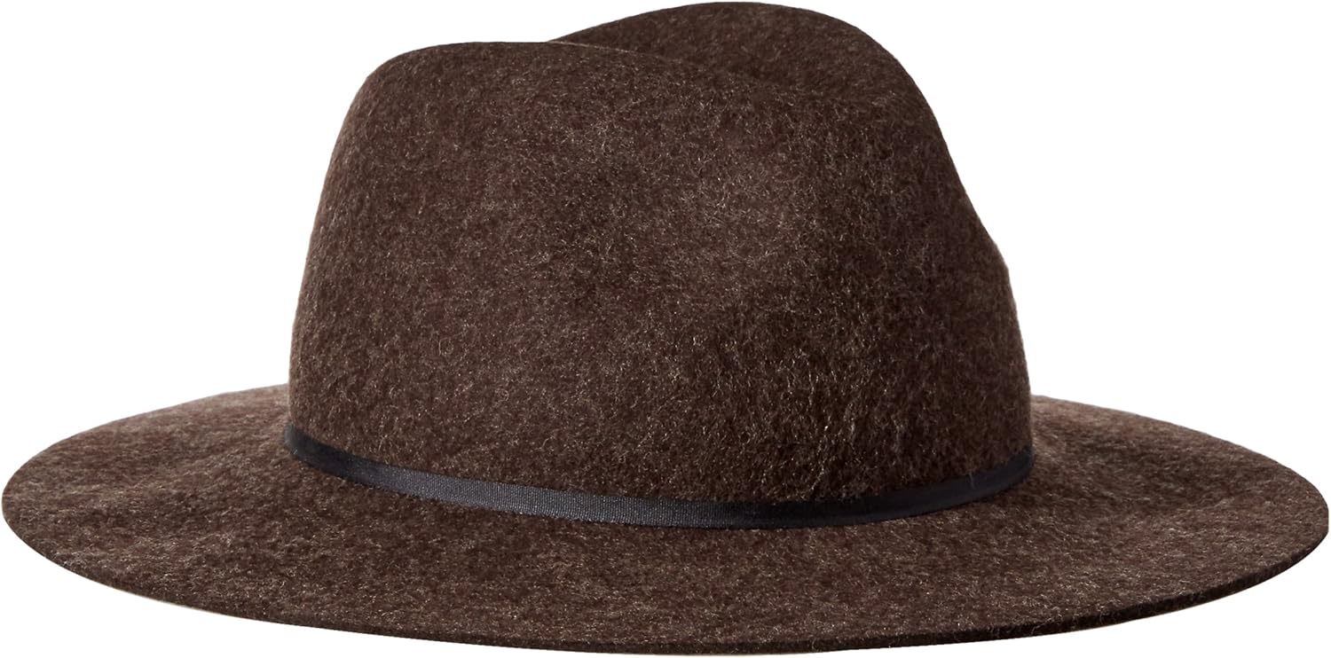 Coal Men's The Harmon Hat Wide Brimmed Fedora, Heather Brown, Large: Clothing