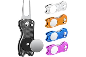 Middletown Outdoors Golf Divot Tool with Magnetic Ball Marker, Multifunctional Divot Tool, Foldable Fork,Fix Divots, Clean Clubs and Cleats, U Shape Bottom can Hold Club