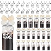 Skylety 20 Set Employee Appreciation Gifts Bulk 20 13.5 oz Thank You Skinny Plastic Cup with Lid Straw 20 Inspirational Keychain Birthday Gift for Men Women Coworker