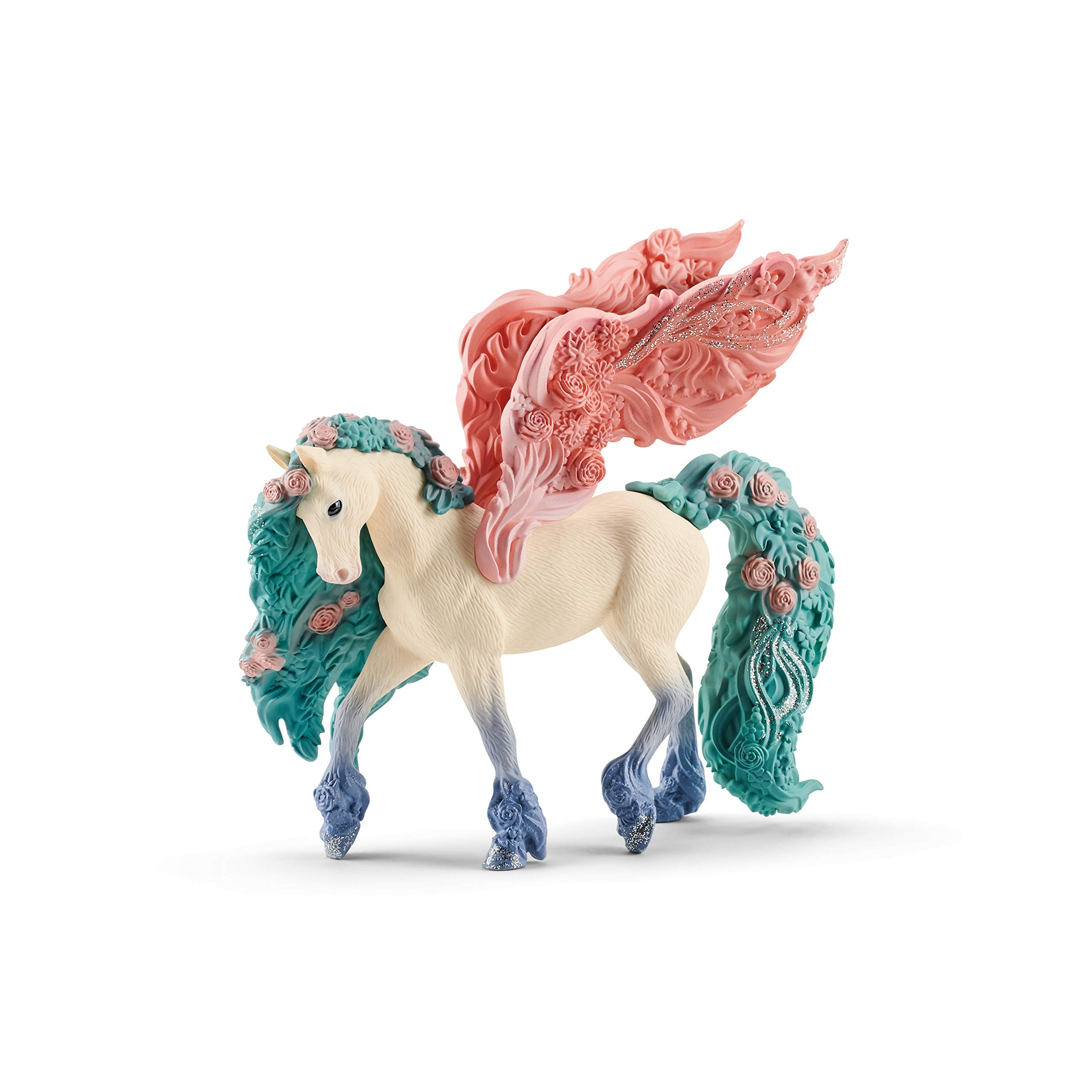 Schleich Bayala Majestic Sparkle Flower Pegasus - Magical Toy Figurine for Kids Ages 5-12, Glittery Detail, Part of BAYALA Theme World for Girls and Boys, Gift for Kids Ages 5+