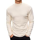 Mens Casual Mock Turtleneck Long Sleeve Basic Lightweight Slim Fit Pullover Tops Ribbed Thermal Undershirts
