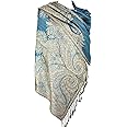 Achillea Luxurious Double Layered Jacquard Big Paisley Pashmina Shawl Wrap Scarf