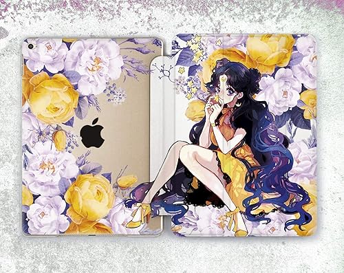 Amazon Com Anime Ipad Case Manga Sailor Moon Human Luna Cat Flowers Floral Smart Ipad Air 4 10 9 316 10 2 Pro 12 9 11 10 5 9 7 Air 2 3 For 6th 7th Generation Mini 5 4 Smart Cover Handmade