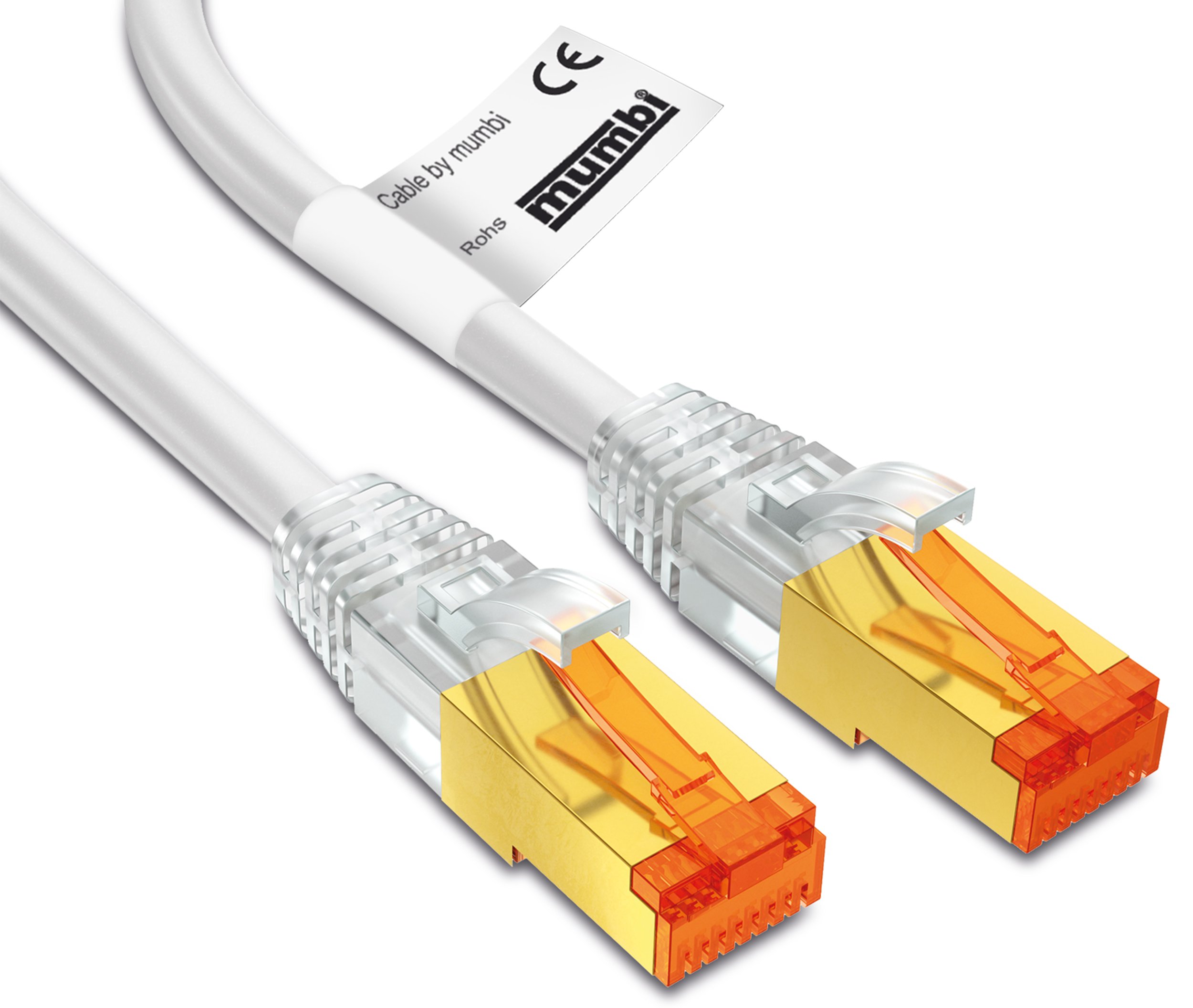 mumbi Ethernet LAN Network Cable White 300cm