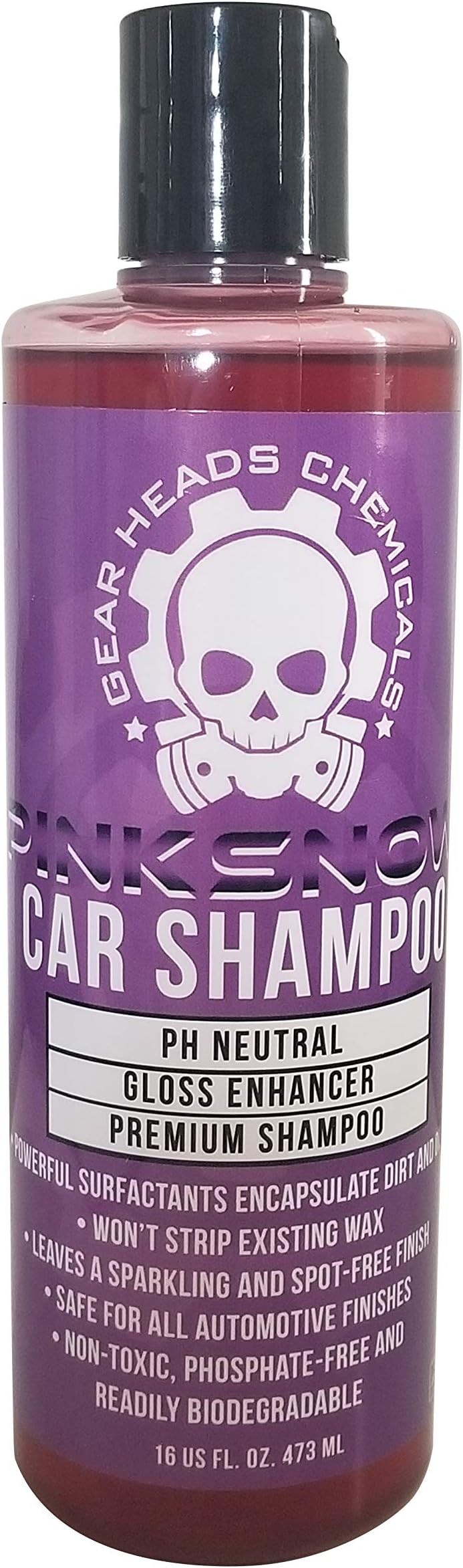 Gear Heads Chemicals Pink Snow Car Shampoo- Clean and Condition The Paint, Hyper Suds, Wrap Safe, Ph Balanced 16oz