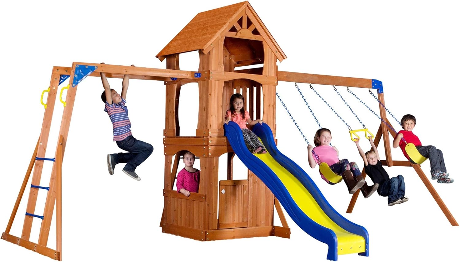backyard discovery parkway all cedar wood playset swing set