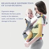 Bellababy Baby Carrier Hip Seat 6 in 1 Ergonomic M-Position Grey 0-36m view 5