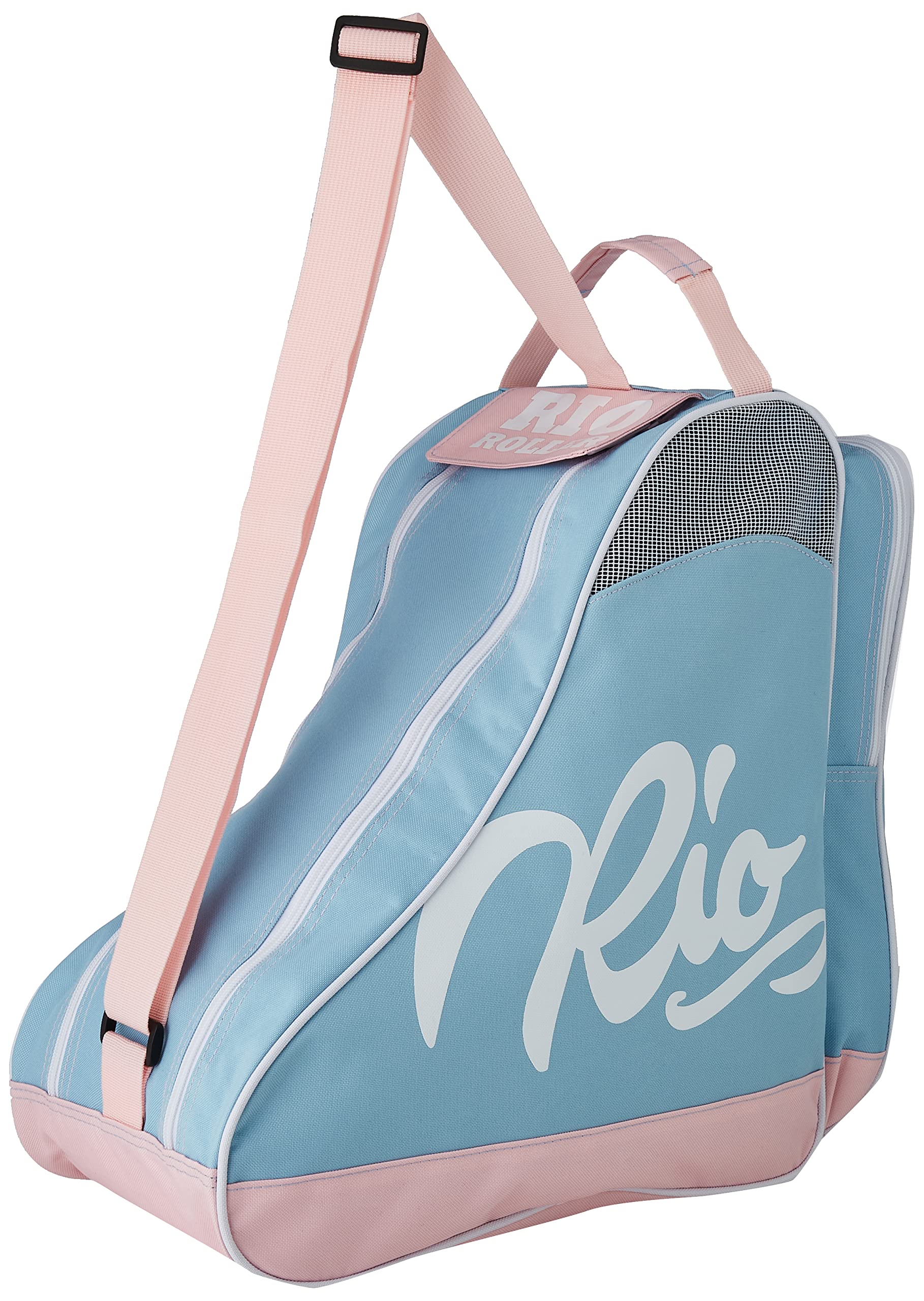 Rio Roller Roller Script Skate Bag, Unisex Adults’ Canvas and Beach Tote Multicolour (Blue/Pink), 24x15x45 cm (W x H L)