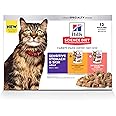 Hill's Science Diet Sensitive Stomach & Skin, Adult 1-6, Stomach & Skin Sensitivity Support, Wet Cat Food, Variety Case: Chicken & Beef; Salmon & Tuna Stew, 2.8 oz Pouch Variety Case, Case of 12