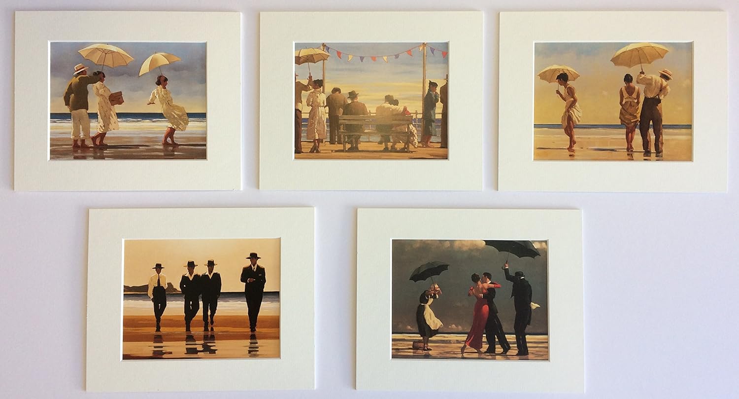 'The Beach Collection by Jack Vettriano Set of 5 Mounted Art Prints(10