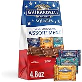 GHIRARDELLI Summer Milk Chocolate Assortment Squares, 4.8 oz, Caramel, Sea Salt Caramel, Solid Milk Chocolate
