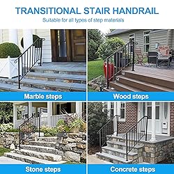 4 Step Handrails for Outdoor Steps, Fit 3 or 4