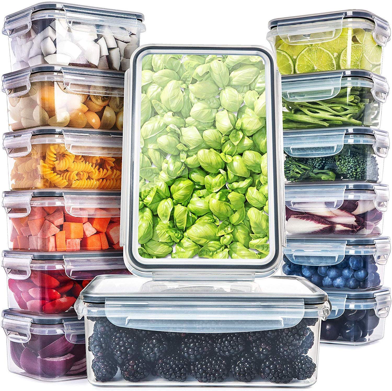 Fullstar (14 Pack) Food Storage Containers with Lids Plastic Food