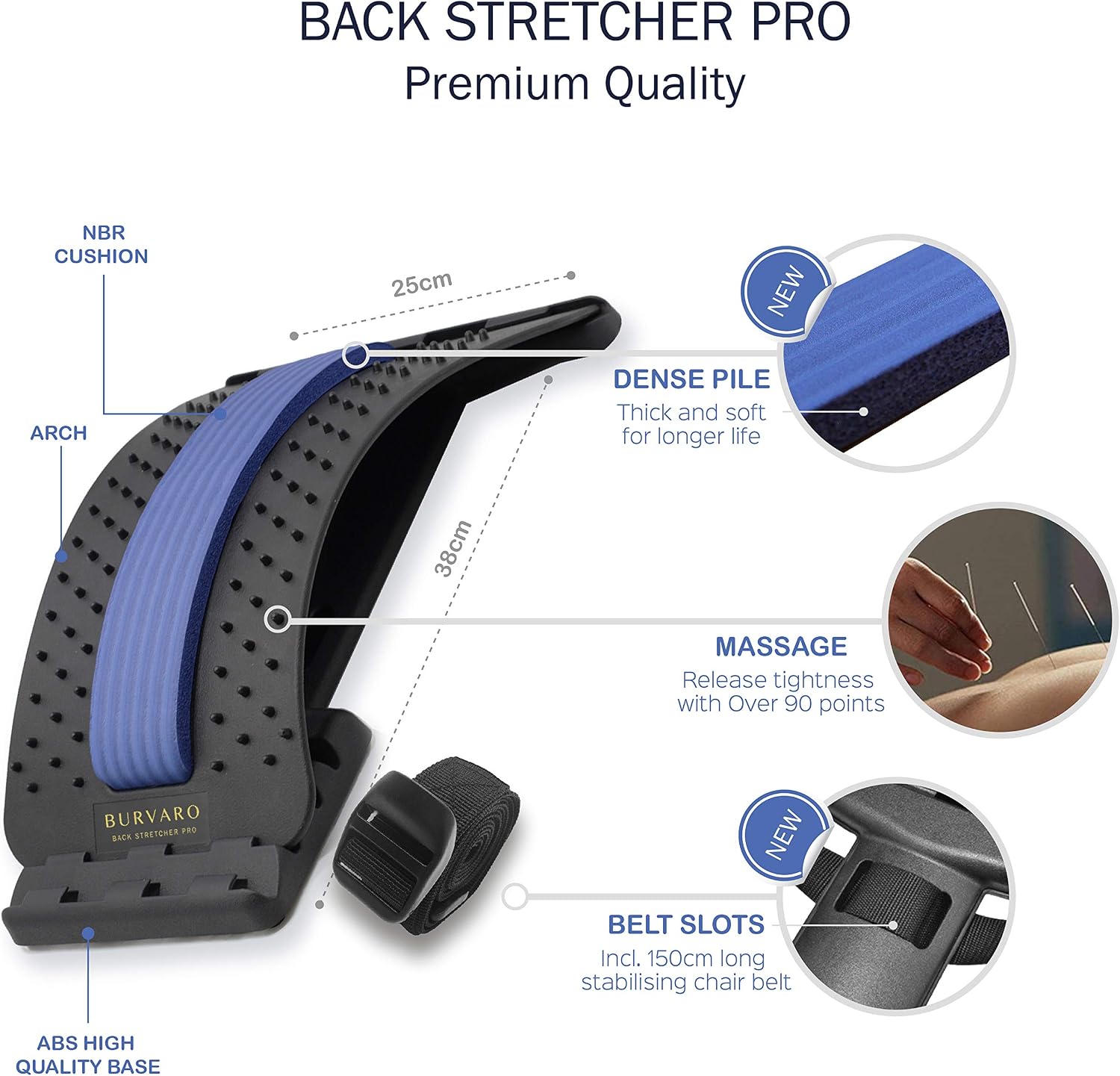 BURVARO Back Stretcher Pro New Edition, Back Pain Relief & Back Stretcher Massager, Corrects Posture - Image 3