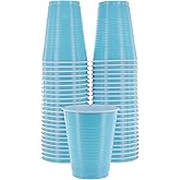 Amcrate Disposable Cups, Blue 18-Ounce Plastic Party Cups, Strong and Sturdy for Wedding, Christmas, Halloween, 50 Pack