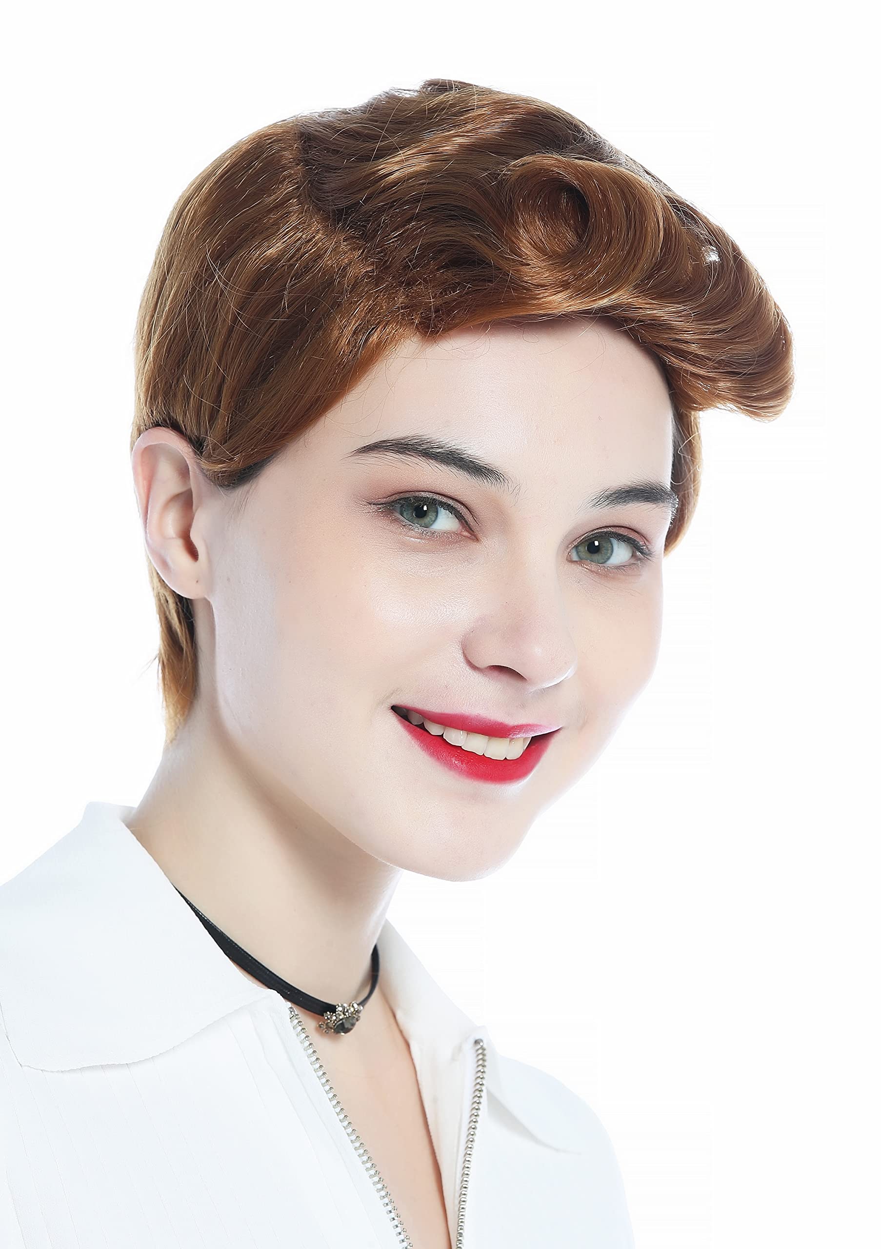 WIG ME UP - DW3333-27 Wig Men Women unisex short straight curled quiff strawberry blond