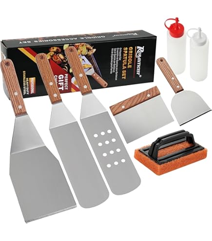 Amazon.com: HaSteeL Griddle Accessories Kit of 8, Heavy Duty