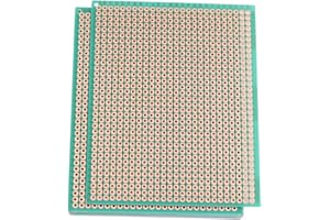 GENNEL 10-Pieces 70mm x 90mm Copper Strip PCB Board, 884 Holes Perfboard, Universal Stripboard Printed Circuit Board for Soldering Prototyping Testing Repair DIY