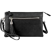 Solene Women's Lightweight Multi Compartment Wristlet Clutch Wallet Crossbody Bag
