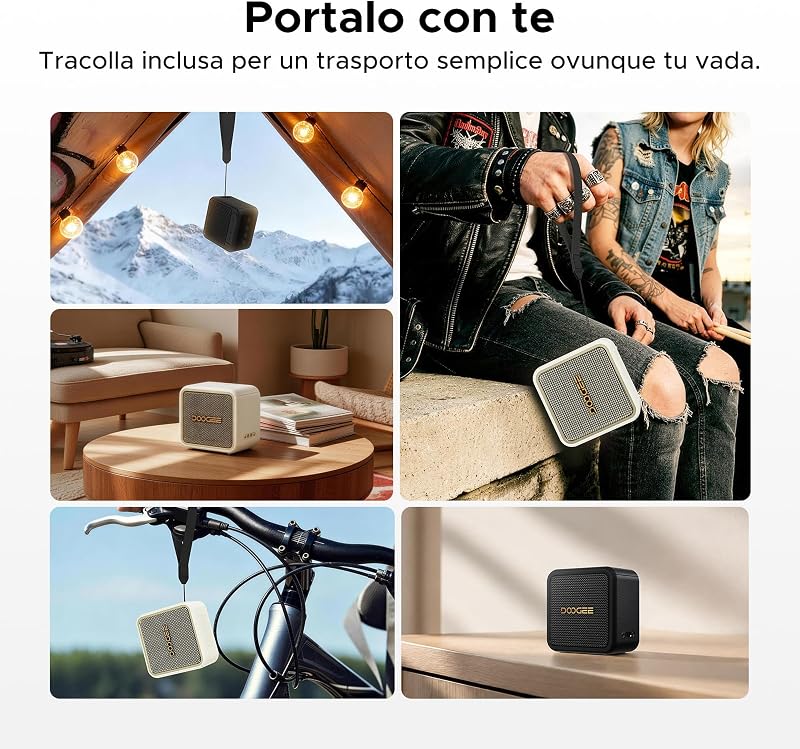 Cassa Portatile 20W Picco,Speaker Wireless IP67 Impermeabile Antipolvere e Antiurto,14 Ore Autonomia,TWS Stereo,Vivavoce,USB TF AUX,Altoparlante Compatto per Casa,Viaggio,Spiaggia e Outdoor