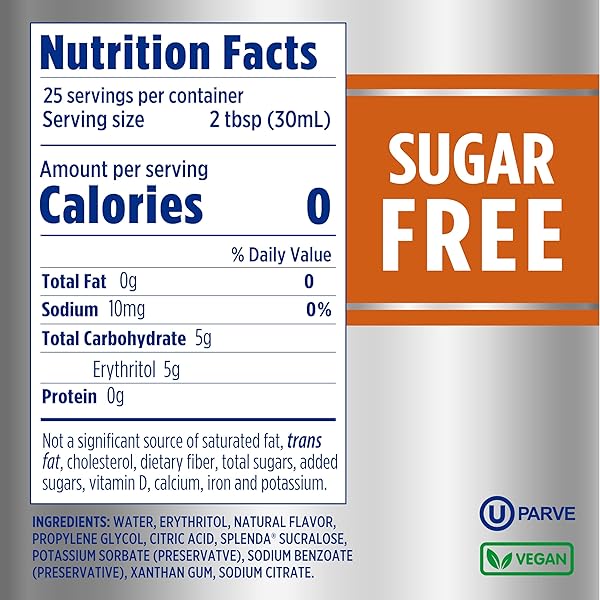 SPLENDA COFFEE SYRUP, HAZELNUT, SUGAR FREE, FLAVORED LIQUID SYRUPS FOR DRINKS, 750 ML BOTTLE
