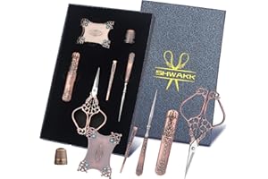 SHWAKK Embroidery Scissors Kit, Vintage Scissors with European Style, Vintage Sewing Kit for Crafting, Sewing, Needlework, Handcraft DIY Tools(Bottle Shape)