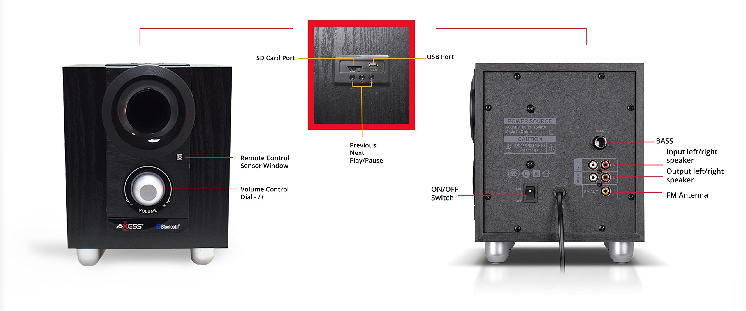 axess bluetooth micro stereo entertainment system