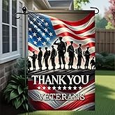 BlissYard Veterans Day Garden Flag 12x18 Inch, Thank You Veterans Double Sided Garden Flag for Outside Yard Decor, Military Veteran Garden Flags Veterans Day Yard Flag, Memorial Honor Gift for Veterans