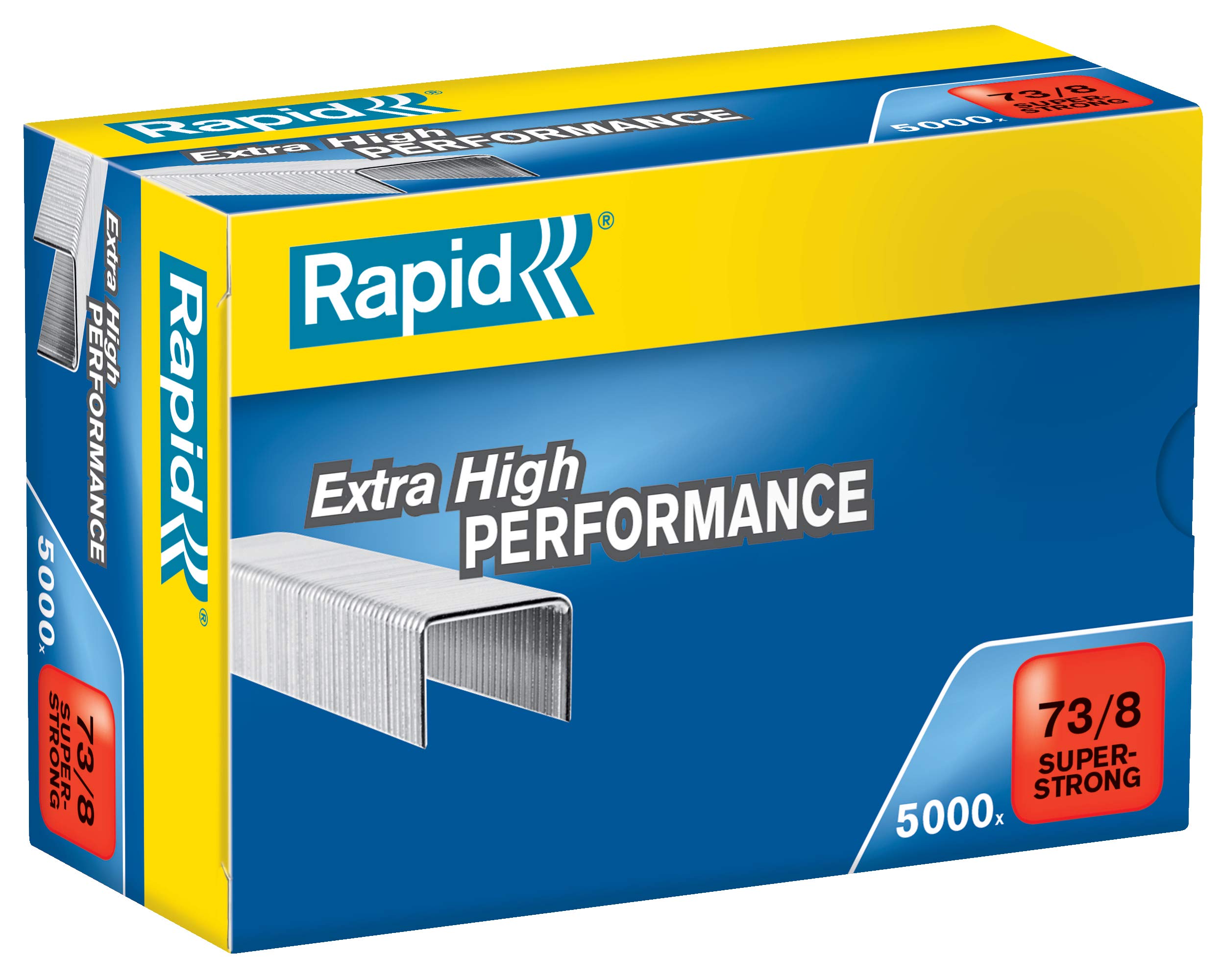 Rapid 73/8mm Super Strong Staples, For Stapling 10-30 Sheets, Use with Heavy Duty Stapling Pliers, Galvanised Wire, Box of 5000, 24890300