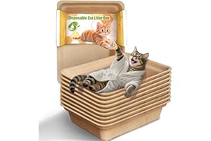 STRENTHYCHOSING Disposable Litter Boxes for Cats Leak-Proof: 9-Pack Odor Control Sustainable Large Kitty Tray for Travel/Indoor Use