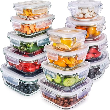 Amazon.com: Juego de recipientes de cristal con tapas ...