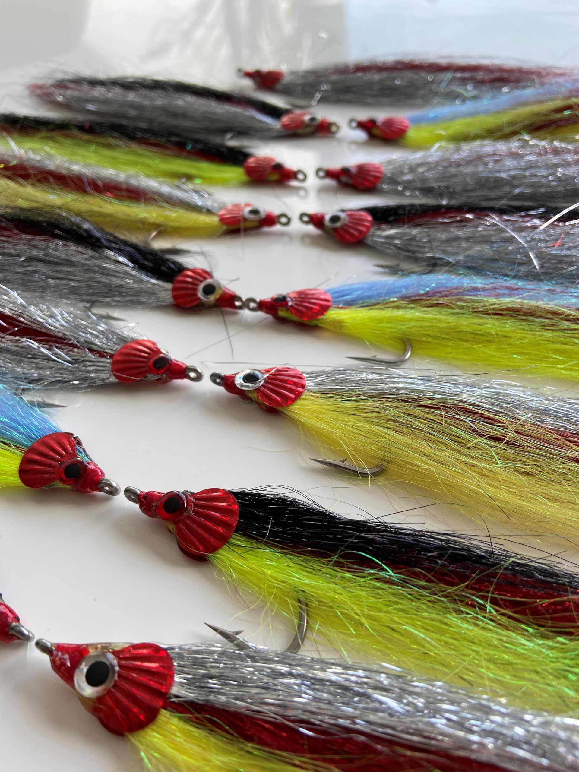 BestCity Fly Fishing Saltwater Tinsel Flies Mixed Colour Selection Pack Of 15 Size 3/0