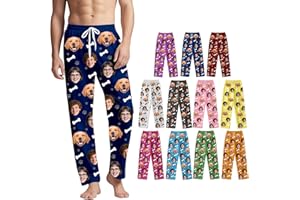 ALBK Personalized Pajamas Pants with 3 Photos, Personalized for Mom, Wife, Personalized Gifts for Men Women