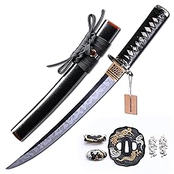 MURASAME Tanto Sword L6 Steel Choji Hitatsura Hamon